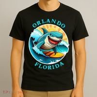 Orlando Florida Happy Surfing Shark Souvenir T-Shirt thumb 3