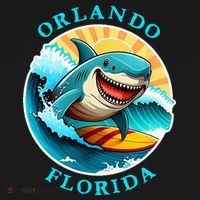 Orlando Florida Happy Surfing Shark Souvenir Women's Hoodie thumb 2