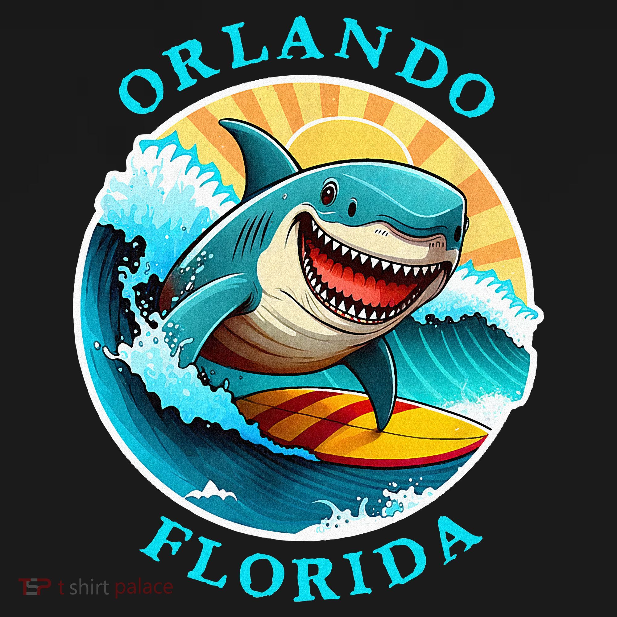 Orlando Florida Happy Surfing Shark Souvenir Women's Hoodie