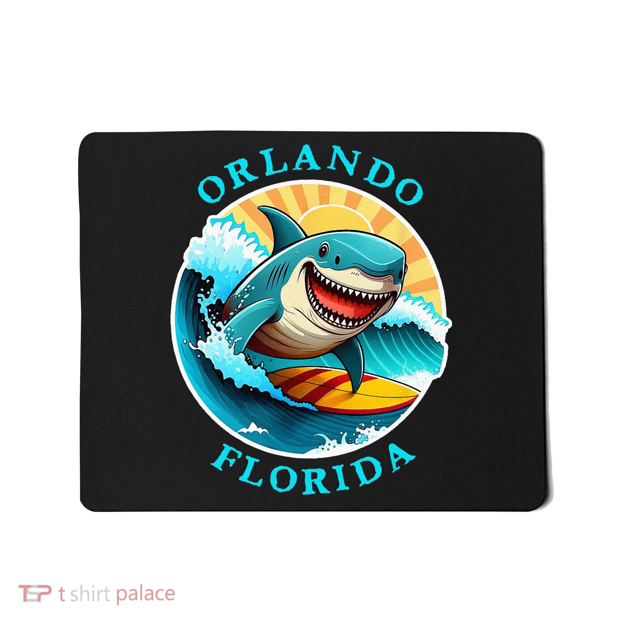 Orlando Florida Happy Surfing Shark Souvenir Mousepad