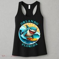 Orlando Florida Happy Surfing Shark Souvenir Women's Tank Top thumb 3