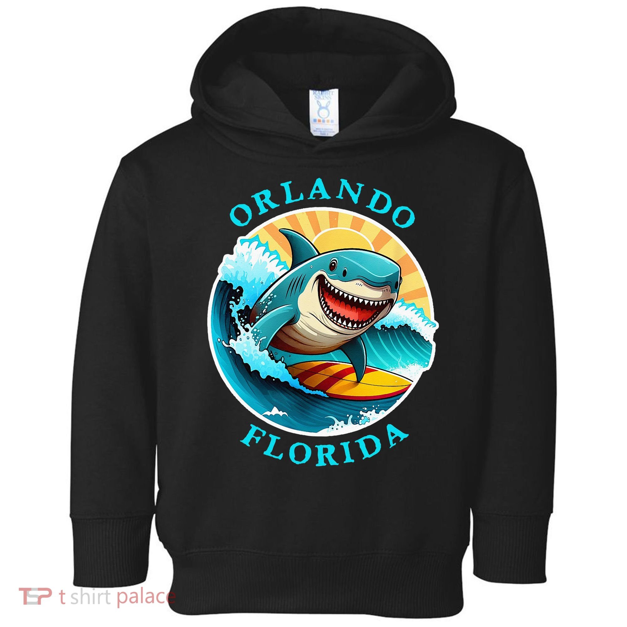 Orlando Florida Happy Surfing Shark Souvenir Toddler Hoodie