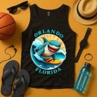 Orlando Florida Happy Surfing Shark Souvenir Tank Top thumb 4