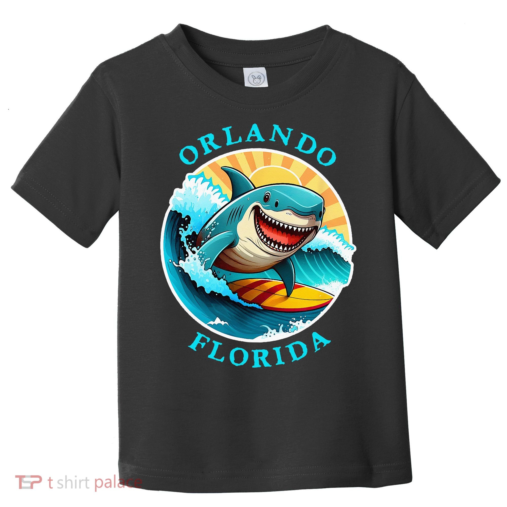 Orlando Florida Happy Surfing Shark Souvenir Toddler T-Shirt