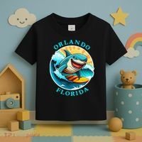 Orlando Florida Happy Surfing Shark Souvenir Toddler T-Shirt thumb 3