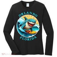 Orlando Florida Happy Surfing Shark Souvenir Women's Long Sleeve Shirt thumb 0