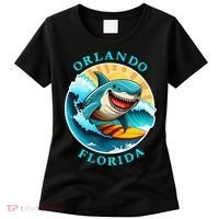 Orlando Florida Happy Surfing Shark Souvenir Women's T-Shirt thumb 0