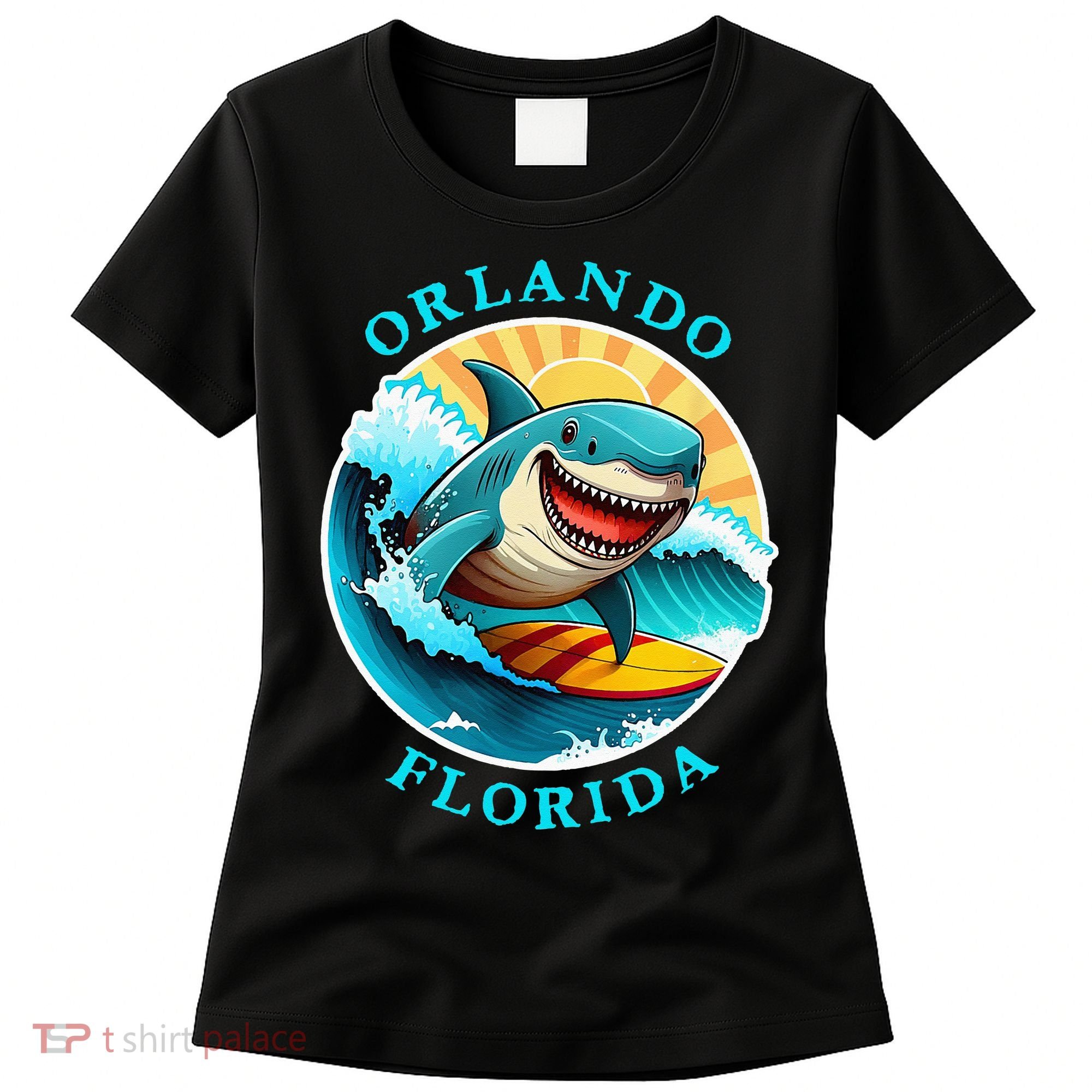 Orlando Florida Happy Surfing Shark Souvenir Women's T-Shirt