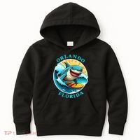 Orlando Florida Happy Surfing Shark Souvenir Kids Hoodie thumb 0