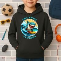 Orlando Florida Happy Surfing Shark Souvenir Kids Hoodie thumb 2