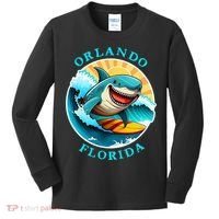 Orlando Florida Happy Surfing Shark Souvenir Kids Long Sleeve Shirt thumb 0