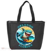 Orlando Florida Happy Surfing Shark Souvenir Tote Bag thumb 0