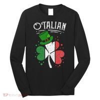 O'talian Funny Italian Irish green St Patrick's Day Long Sleeve Shirt thumb 0