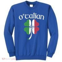 O'talian Funny Italian Irish St Patrick's Day Shamrock Flag Gift Sweatshirt thumb 0