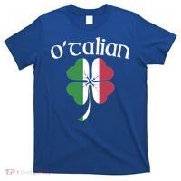 O'talian Funny Italian Irish St Patrick's Day Shamrock Flag Gift T-Shirt thumb 0