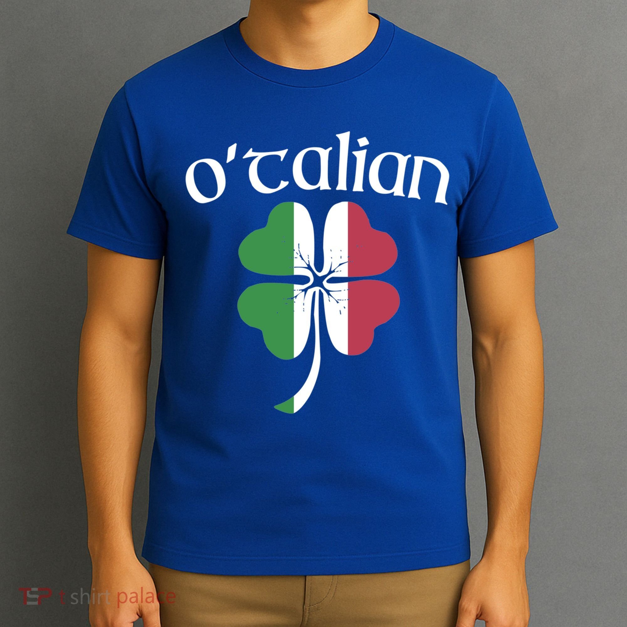 O'talian Funny Italian Irish St Patrick's Day Shamrock Flag Gift T-Shirt