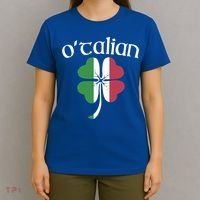 O'talian Funny Italian Irish St Patrick's Day Shamrock Flag Gift T-Shirt thumb 4