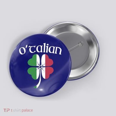 O'talian Funny Italian Irish St Patrick's Day Shamrock Flag Gift Button