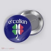 O'talian Funny Italian Irish St Patrick's Day Shamrock Flag Gift Button thumb 0