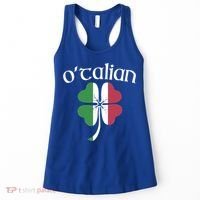 O'talian Funny Italian Irish St Patrick's Day Shamrock Flag Gift Women's Tank Top thumb 0