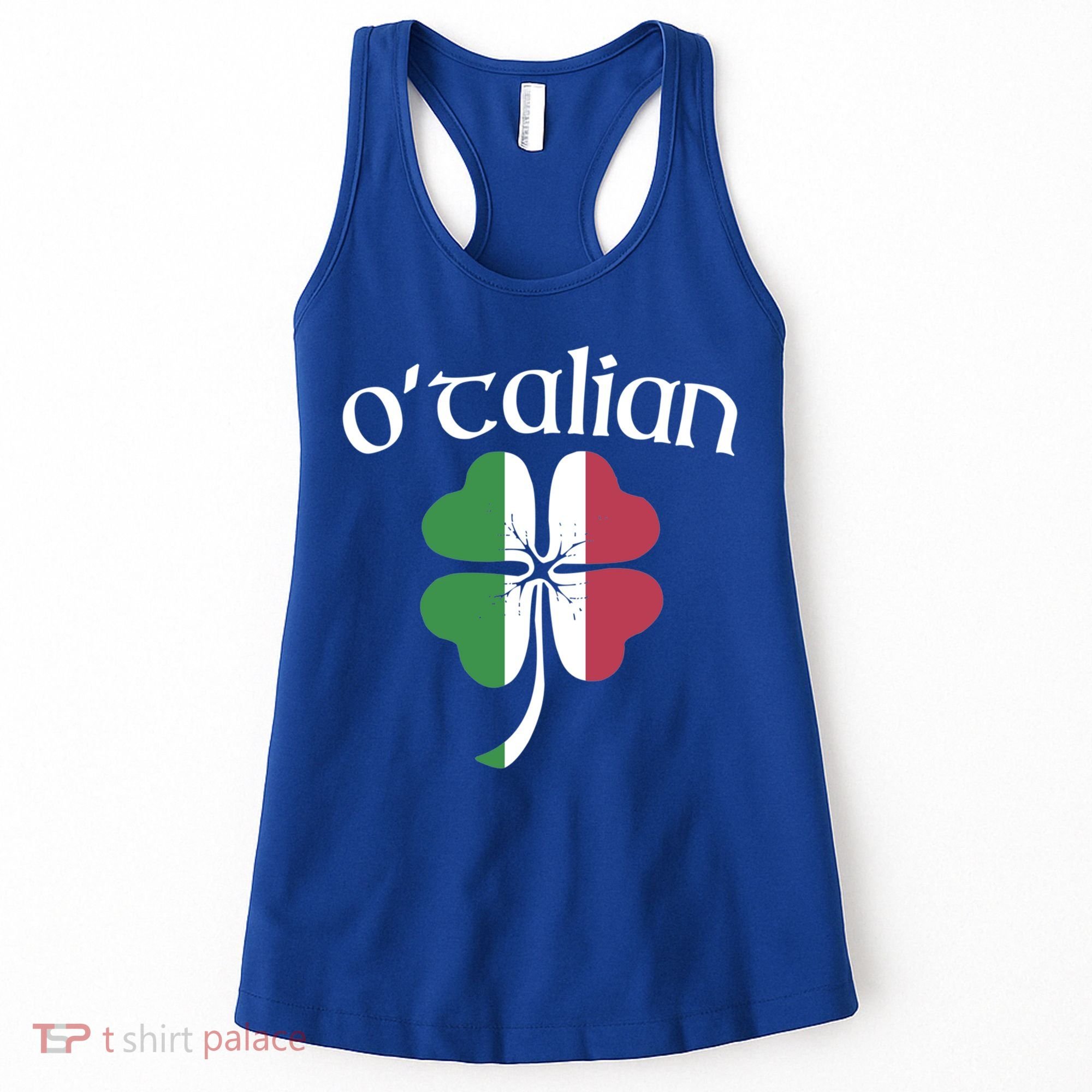 O'talian Funny Italian Irish St Patrick's Day Shamrock Flag Gift Women's Tank Top
