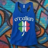 O'talian Funny Italian Irish St Patrick's Day Shamrock Flag Gift Women's Tank Top thumb 3