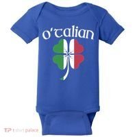 O'talian Funny Italian Irish St Patrick's Day Shamrock Flag Gift Baby Bodysuit thumb 0