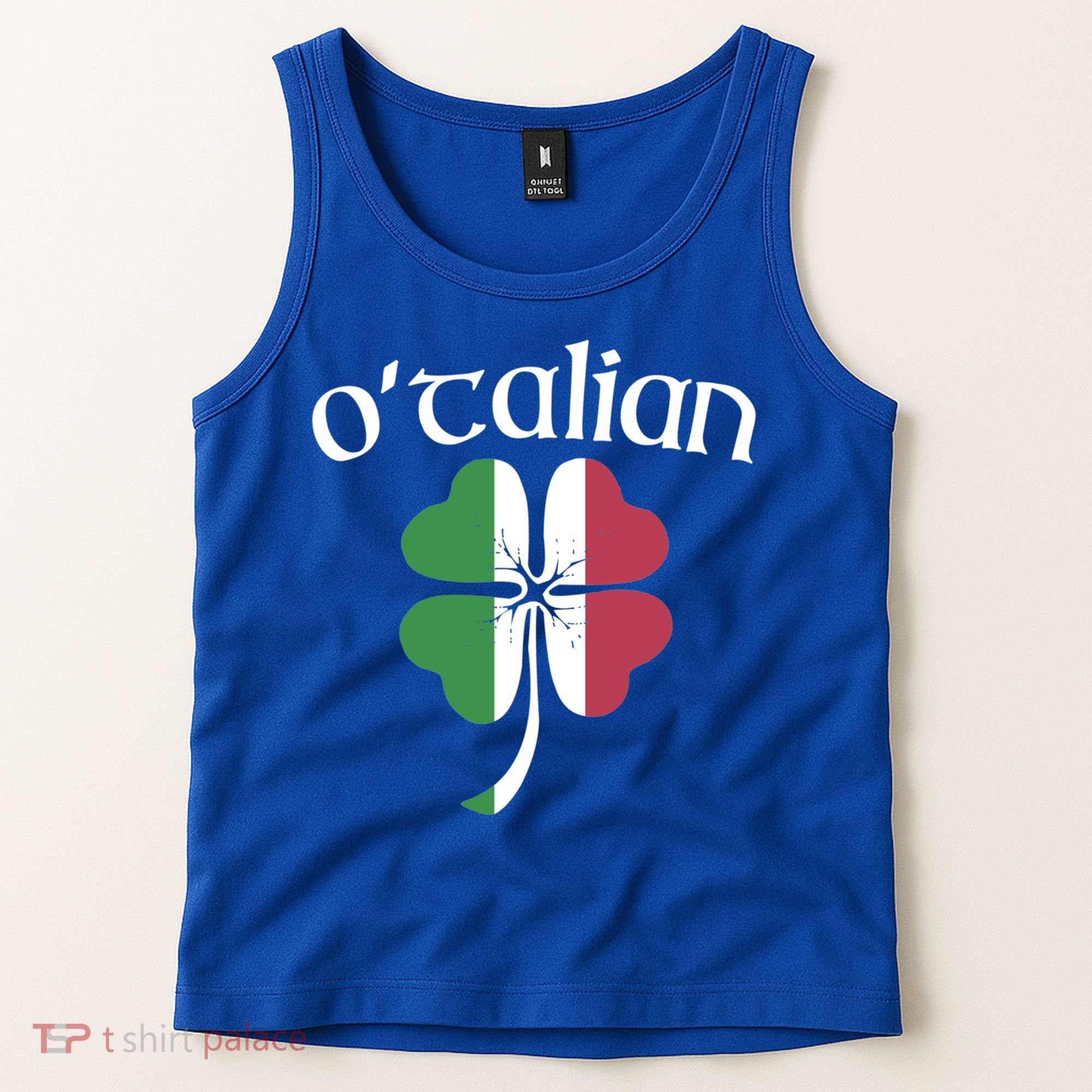 O'talian Funny Italian Irish St Patrick's Day Shamrock Flag Gift Tank Top