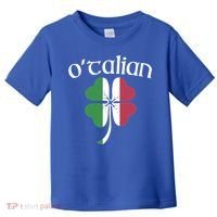 O'talian Funny Italian Irish St Patrick's Day Shamrock Flag Gift Toddler T-Shirt thumb 0