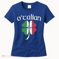 O'talian Funny Italian Irish St Patrick's Day Shamrock Flag Gift Women's T-Shirt thumb 0