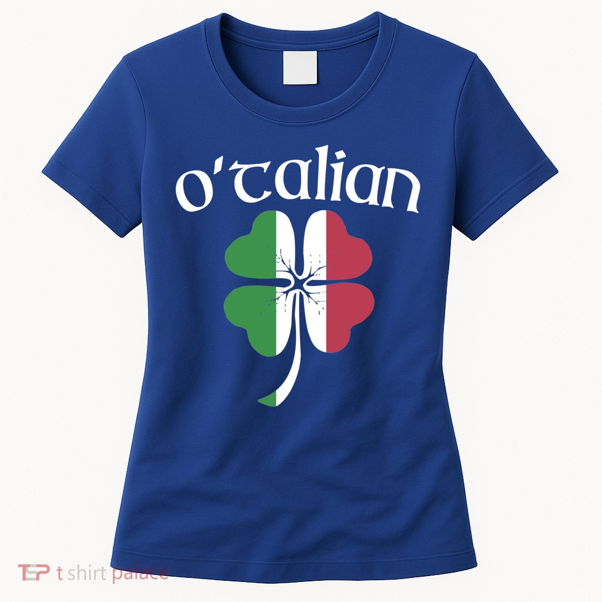 O'talian Funny Italian Irish St Patrick's Day Shamrock Flag Gift Women's T-Shirt