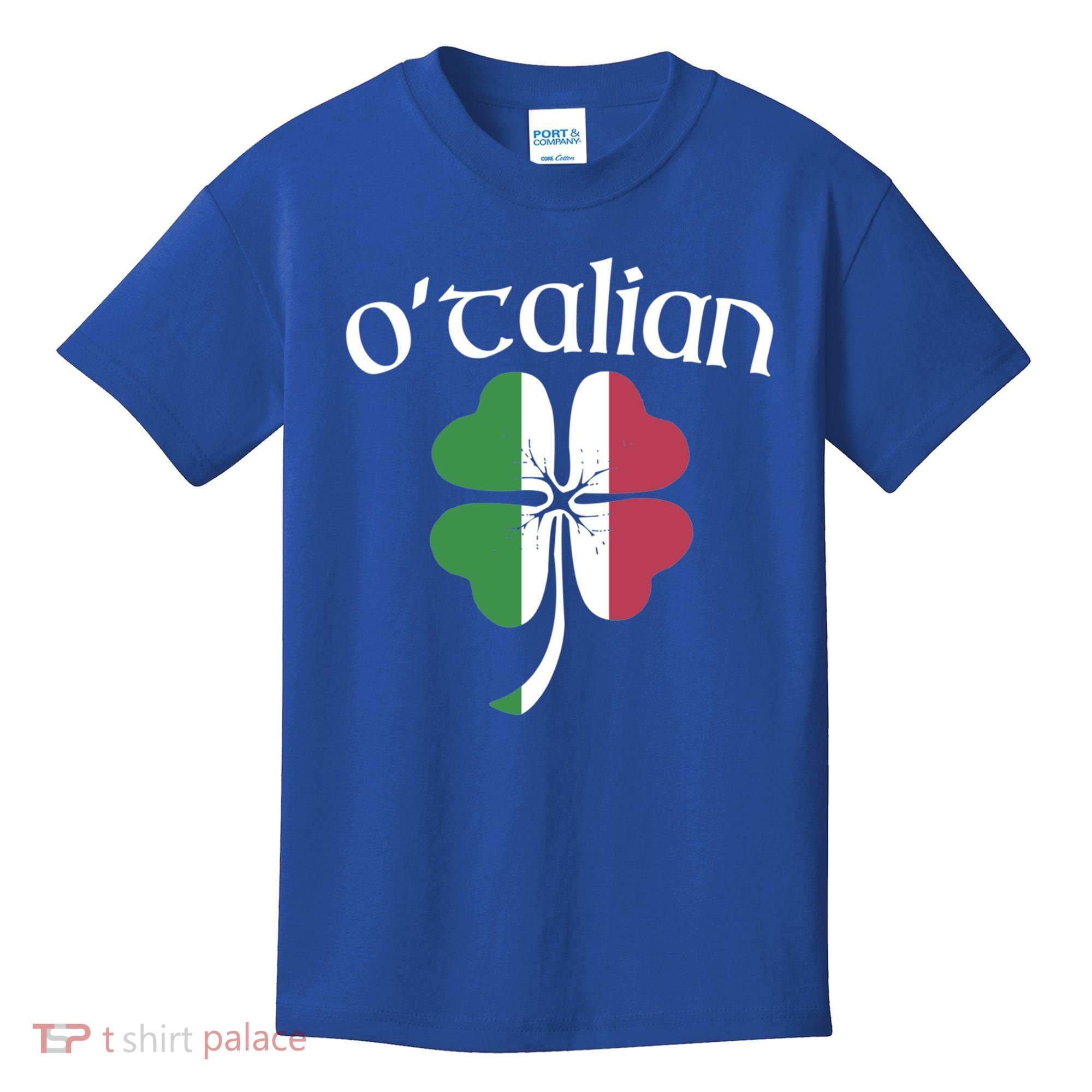 O'talian Funny Italian Irish St Patrick's Day Shamrock Flag Gift Kids T-Shirt
