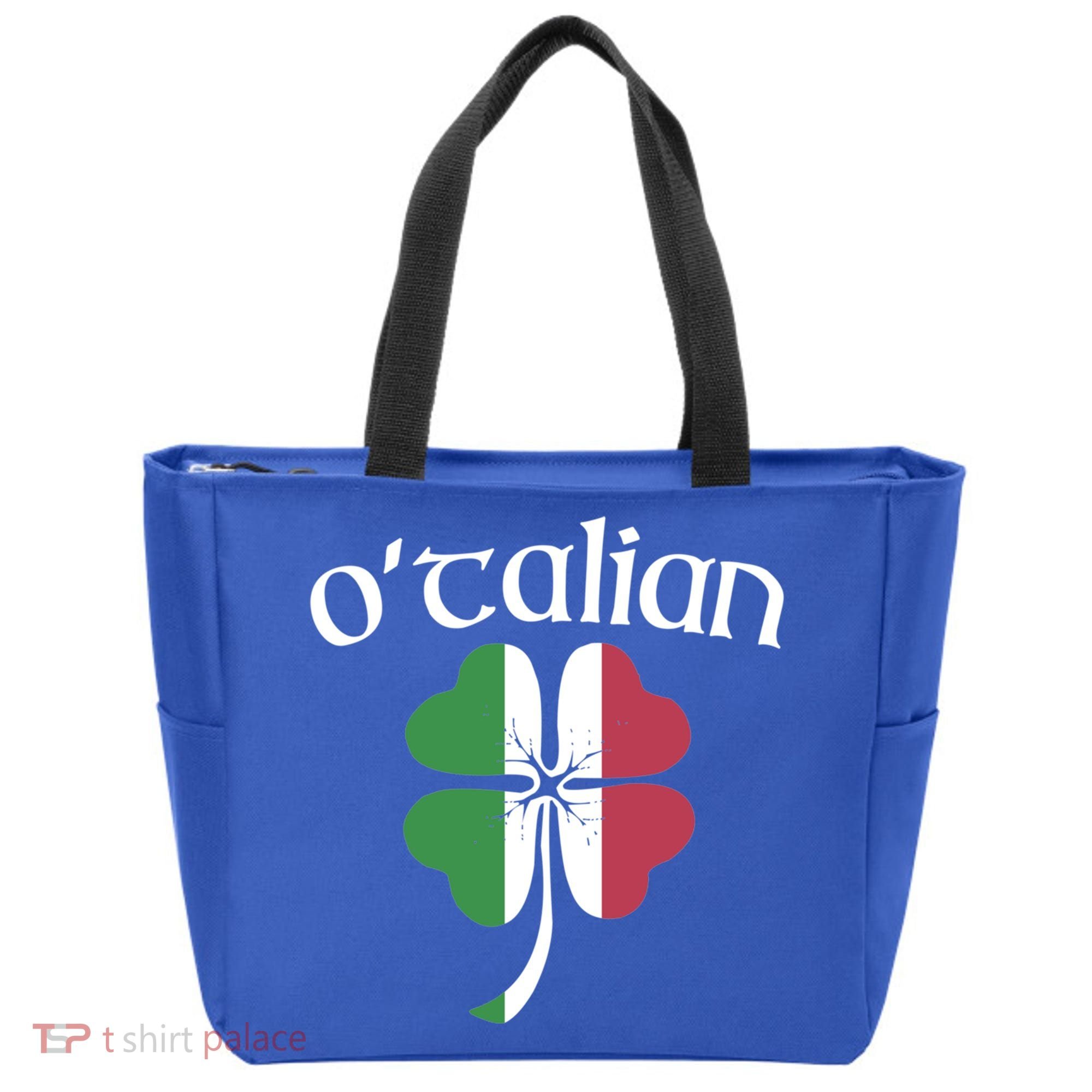 O'talian Funny Italian Irish St Patrick's Day Shamrock Flag Gift Tote Bag