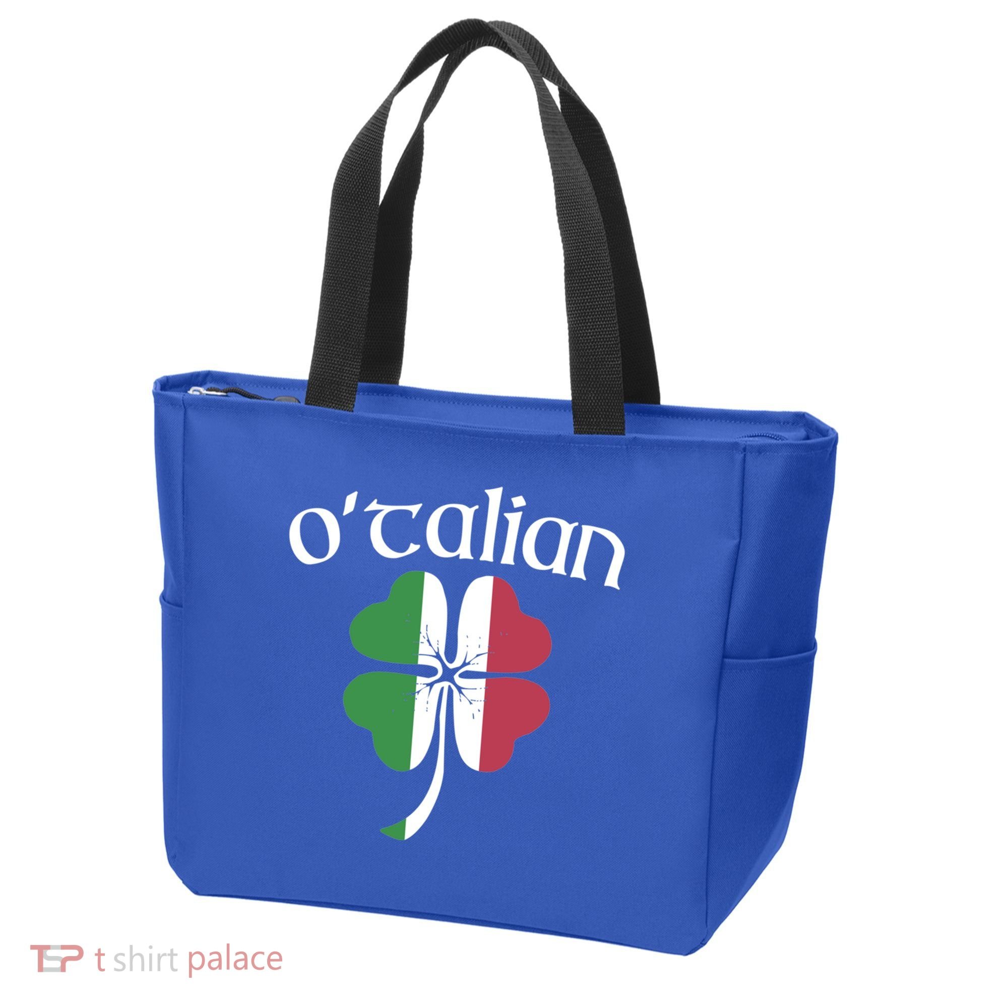 O'talian Funny Italian Irish St Patrick's Day Shamrock Flag Gift Tote Bag