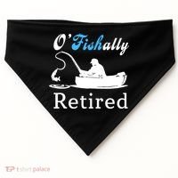 O'Fishally Retired Funny Fisherman Retirement USA-Made Doggie Bandana thumb 0