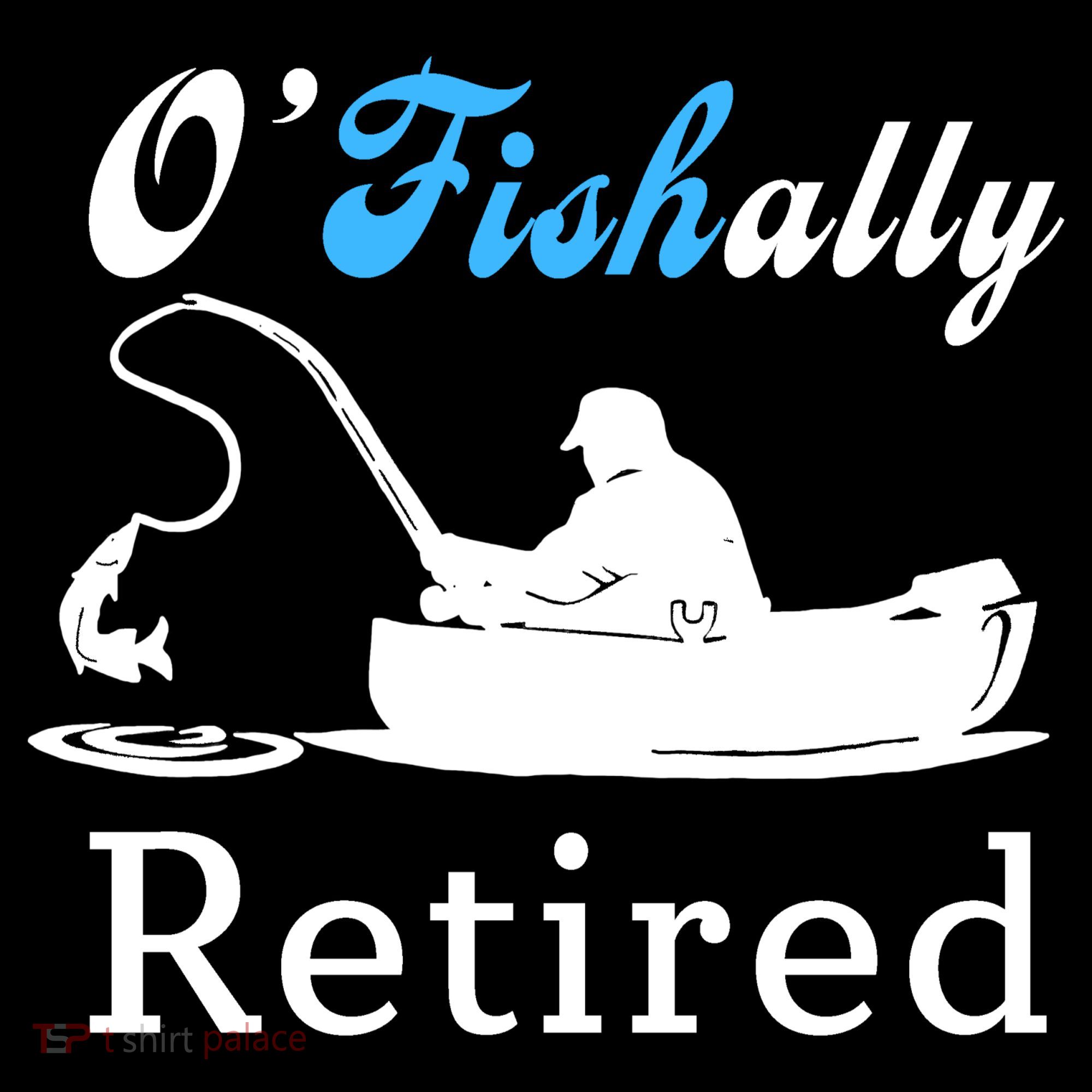 O'Fishally Retired Funny Fisherman Retirement USA-Made Doggie Bandana