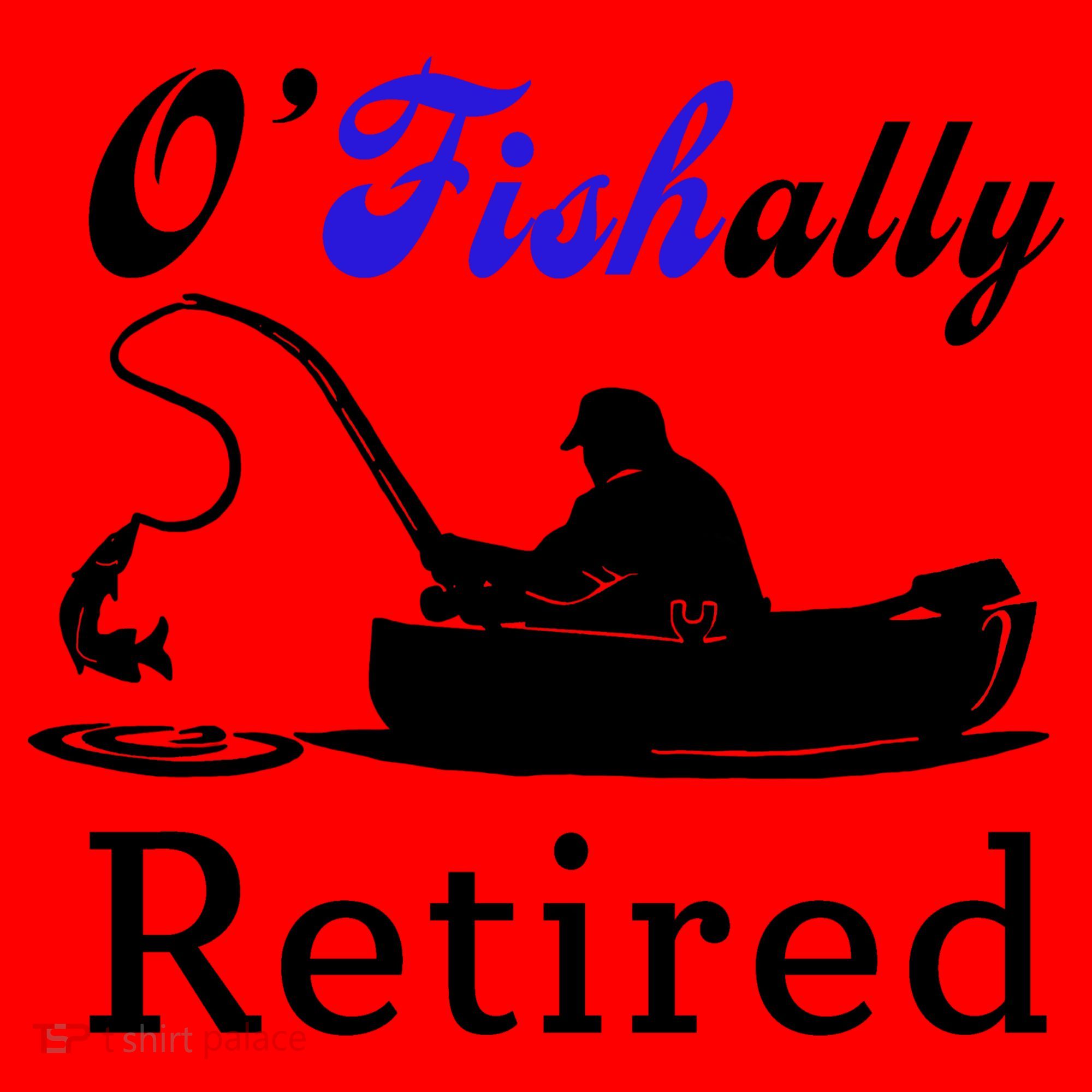 O'Fishally Retired Funny Fisherman Retirement Santa Hat
