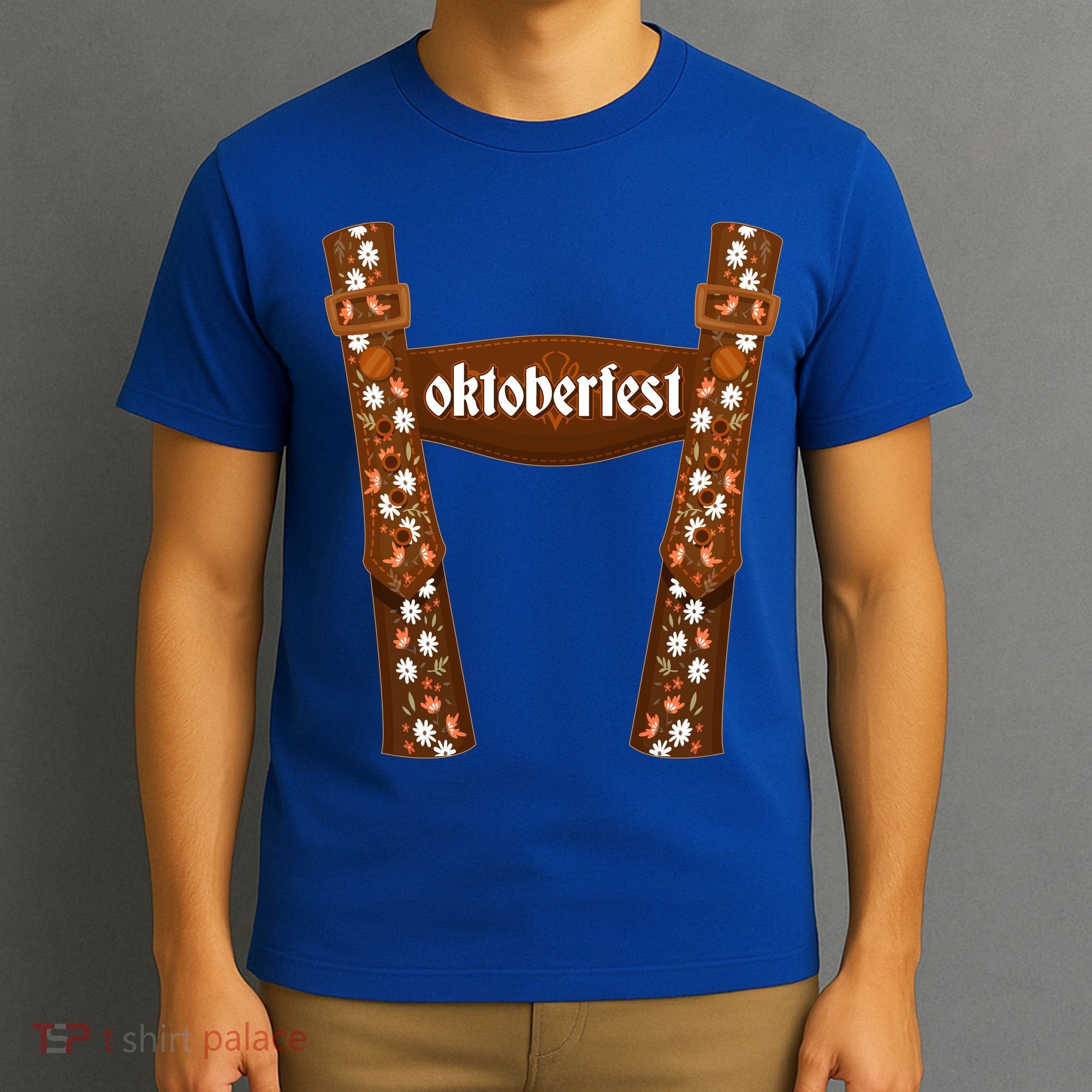 Oktoberfest Floral Lederhosen T-Shirt