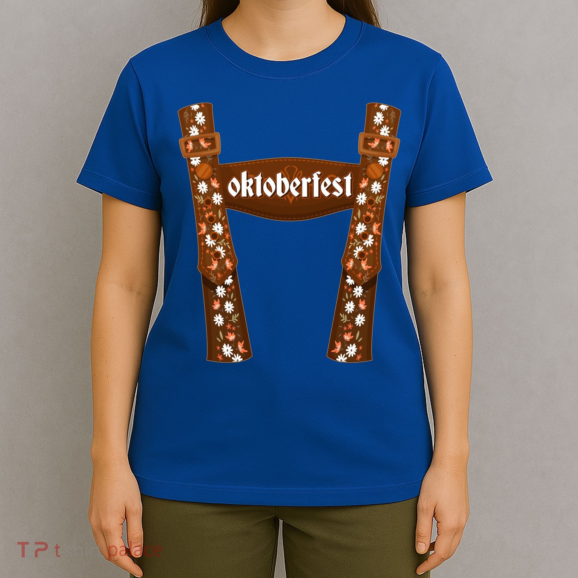 Oktoberfest Floral Lederhosen T-Shirt
