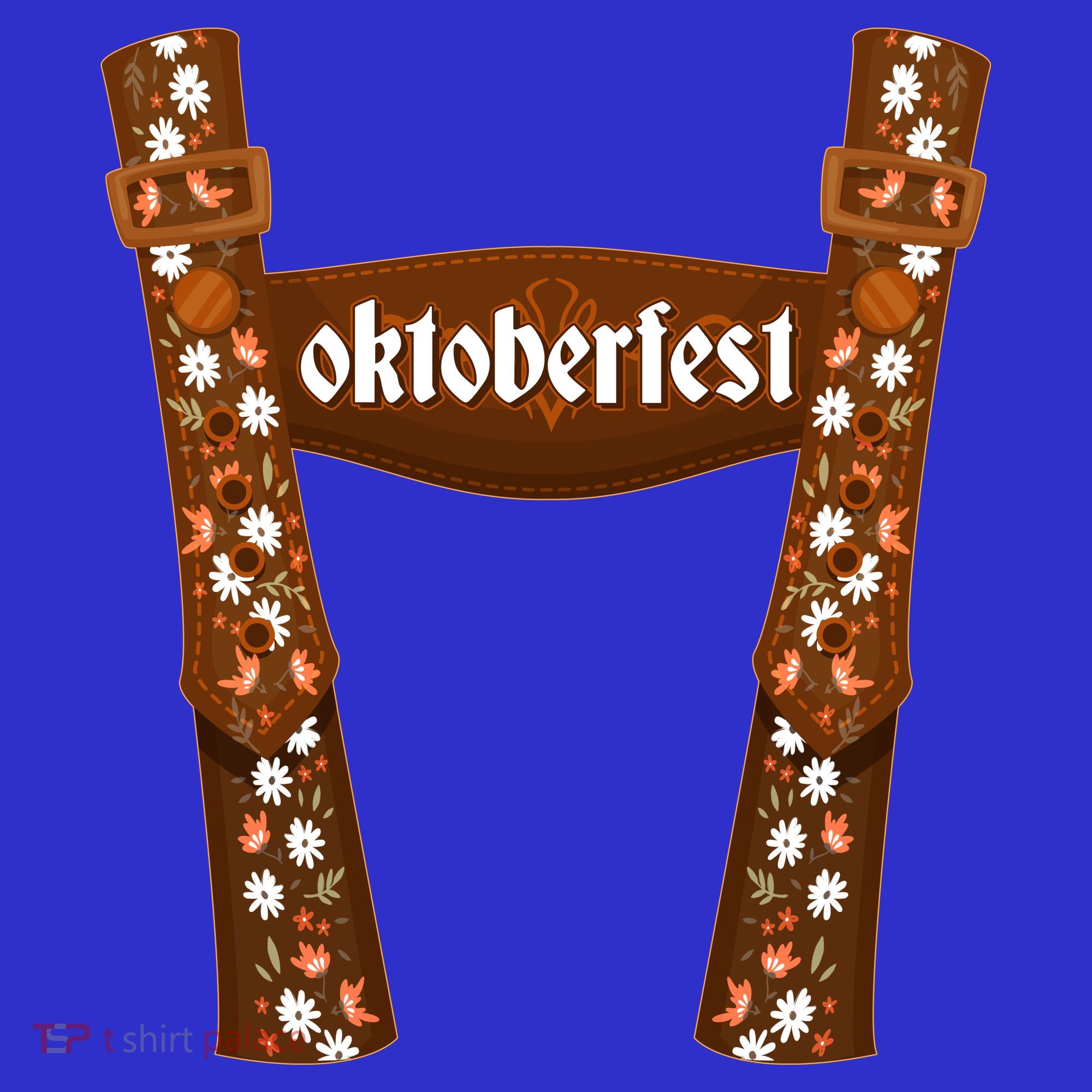Oktoberfest Floral Lederhosen T-Shirt