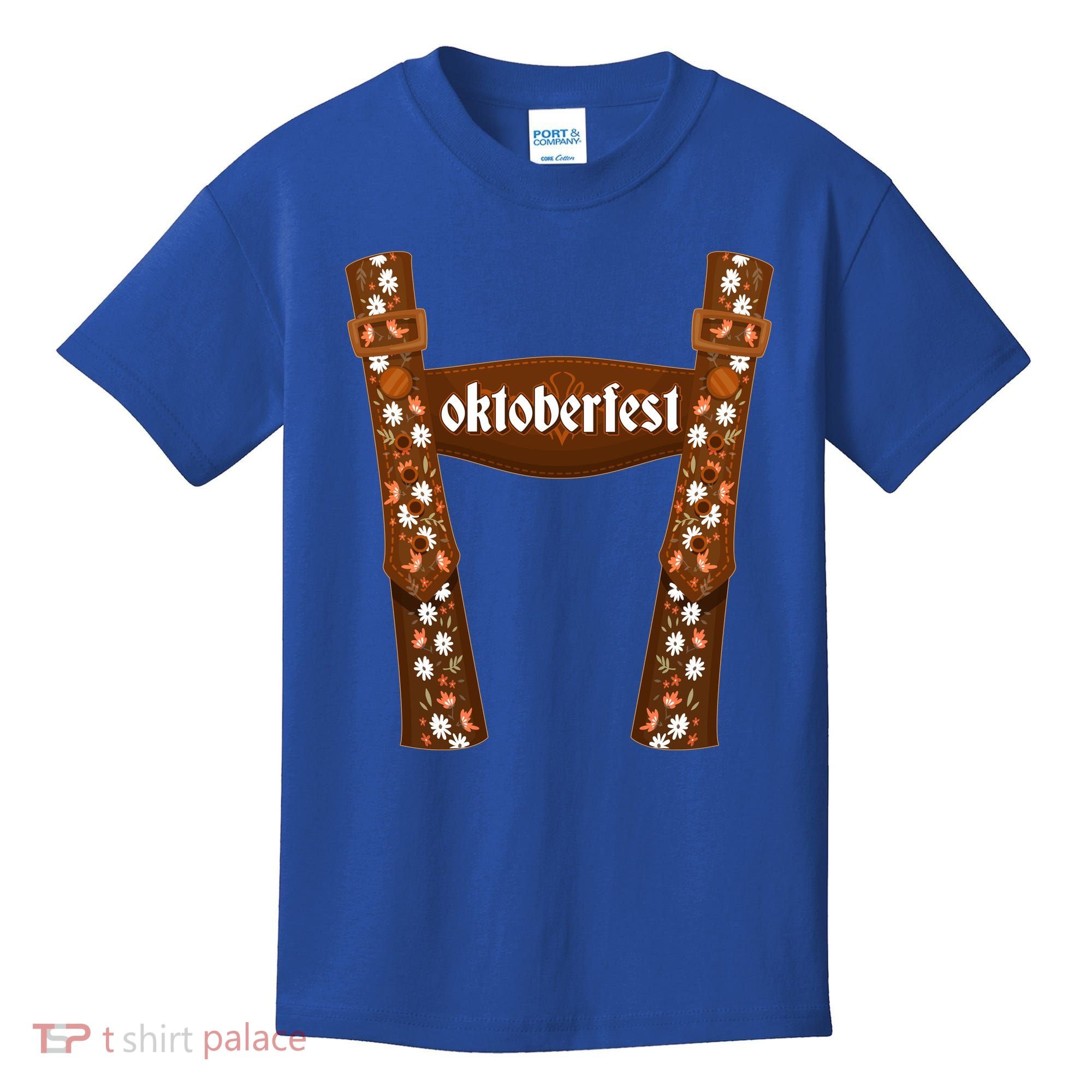 Oktoberfest Floral Lederhosen Kids T-Shirt