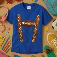 Oktoberfest Floral Lederhosen Kids T-Shirt thumb 3