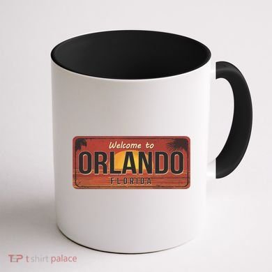 Orlando Florida License Plate Sunset Coffee Mug back