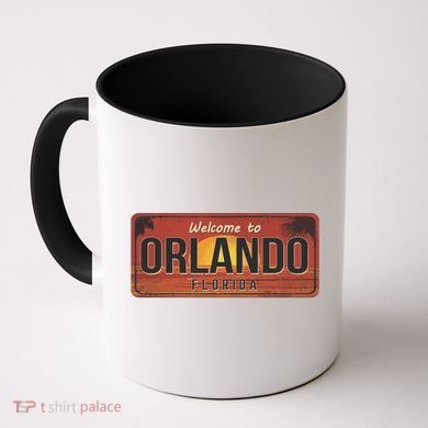 Orlando Florida License Plate Sunset Coffee Mug