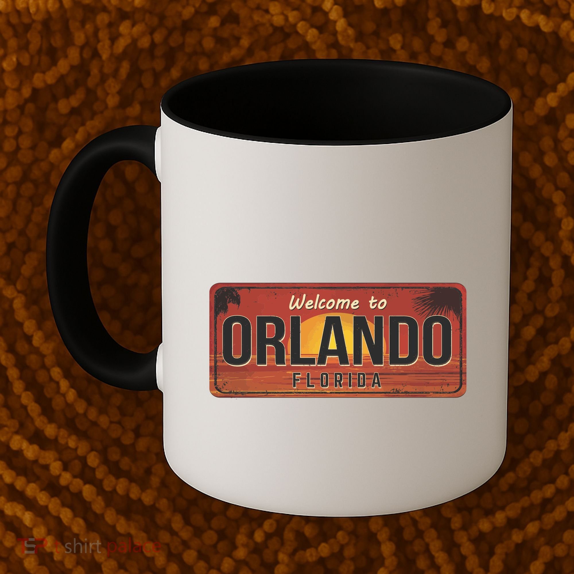 Orlando Florida License Plate Sunset Coffee Mug