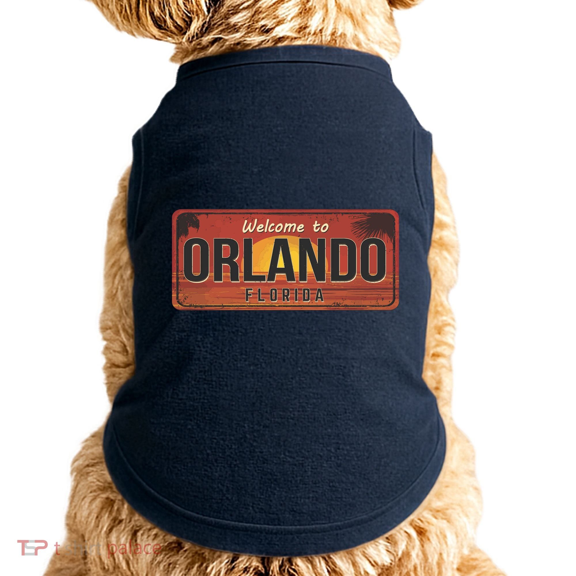 Orlando Florida License Plate Sunset Doggie Tank