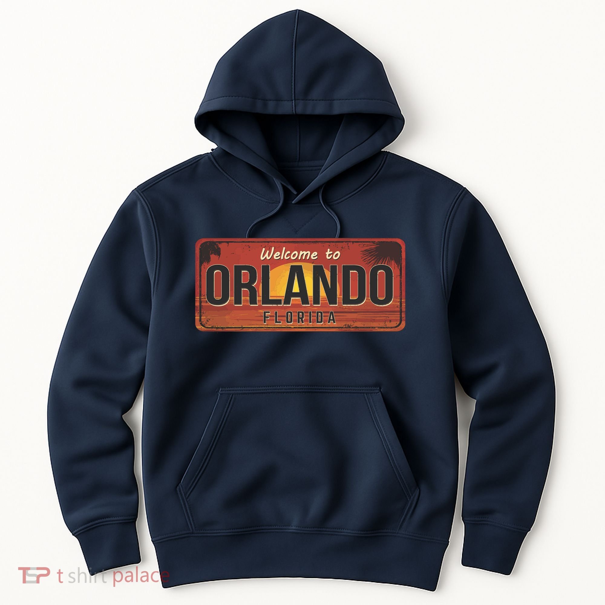 Orlando Florida License Plate Sunset Hoodie