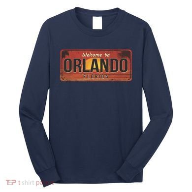 Orlando Florida License Plate Sunset Long Sleeve Shirt