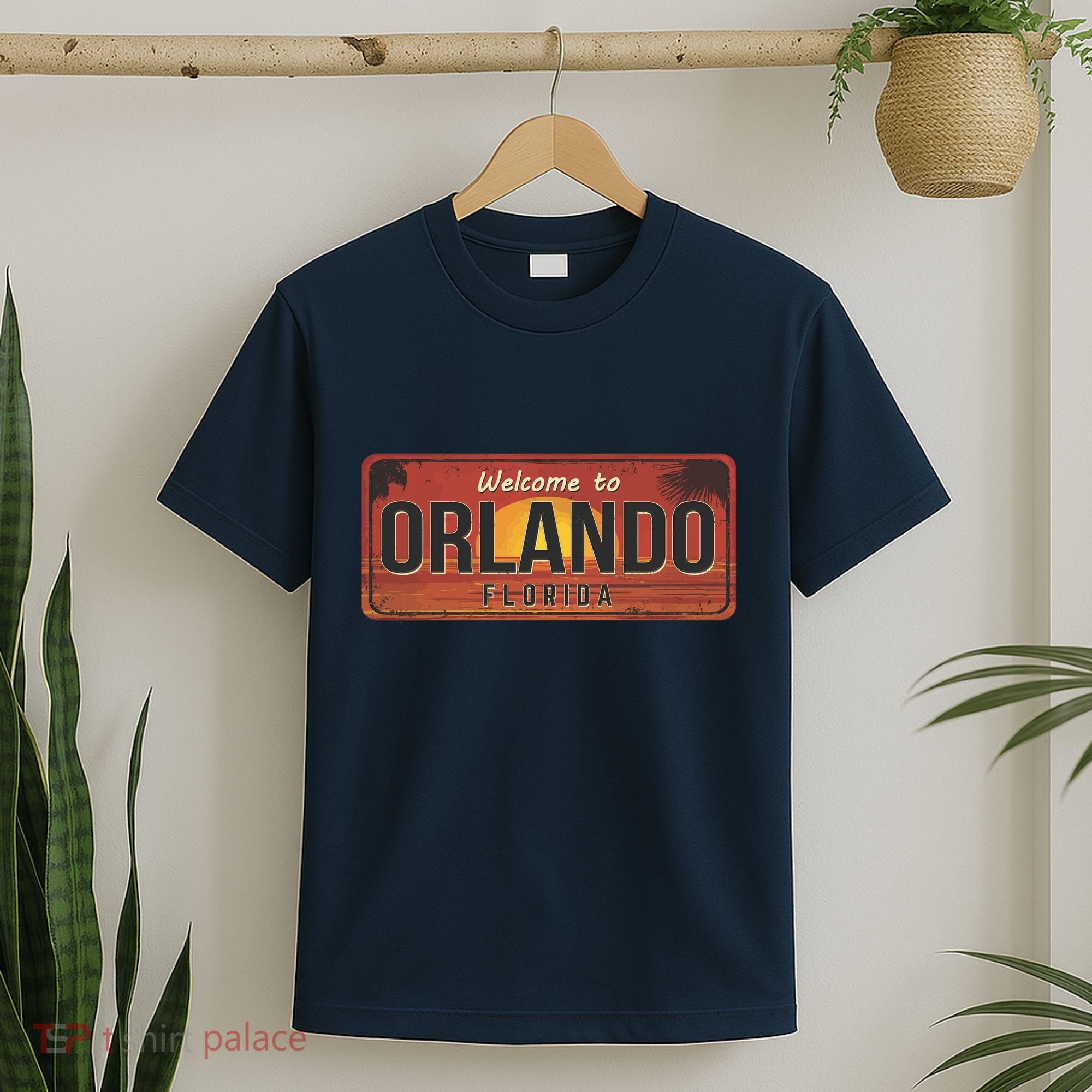 Orlando Florida License Plate Sunset T-Shirt