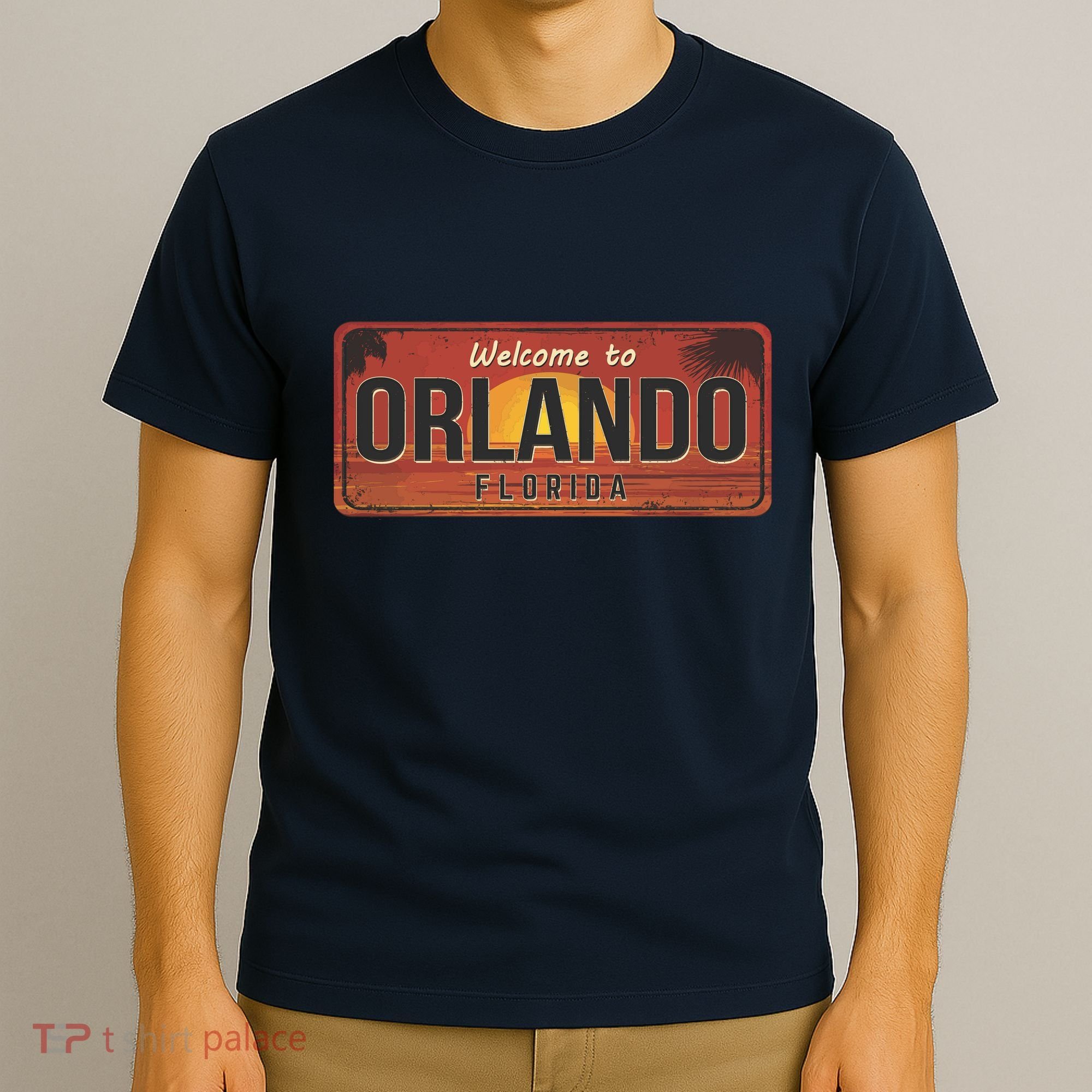 Orlando Florida License Plate Sunset T-Shirt